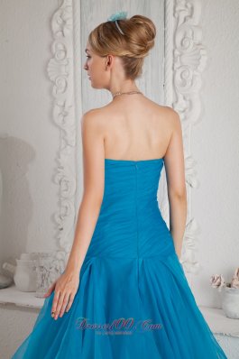 Teal Mermaid Prom Evening Dress Appliques Low Price