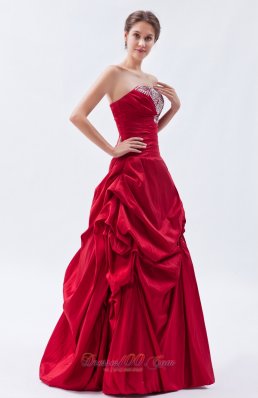 Wine Red Sheath Prom Dress Sequins Crystal Over