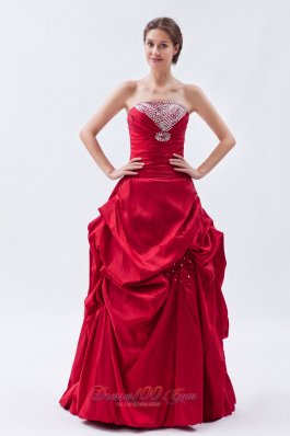 Wine Red Sheath Prom Dress Sequins Crystal Over