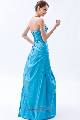 Pretty Teal A-line Prom Dress for Formal Beading