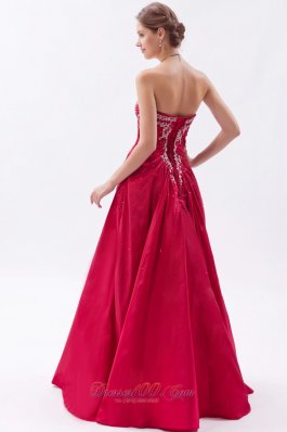 Embroidery Wine Red Sheath Prom Dress Beading