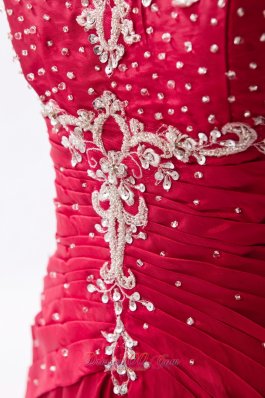 Embroidery Wine Red Sheath Prom Dress Beading