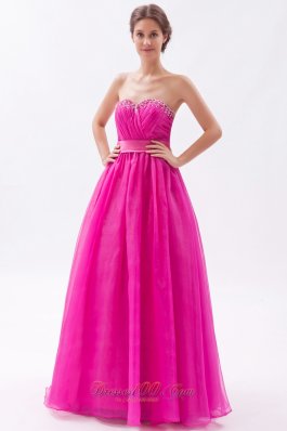 Fuchsia Prom Holiday Dress 2014 A-line Sweetheart Beading