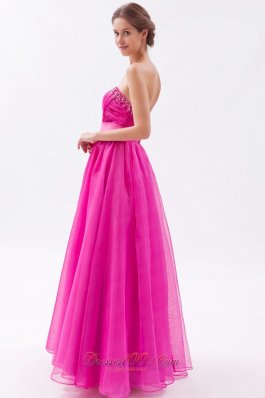 Fuchsia Prom Holiday Dress 2014 A-line Sweetheart Beading