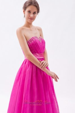 Fuchsia Prom Holiday Dress 2014 A-line Sweetheart Beading