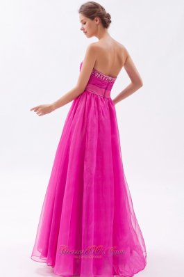 Fuchsia Prom Holiday Dress 2014 A-line Sweetheart Beading