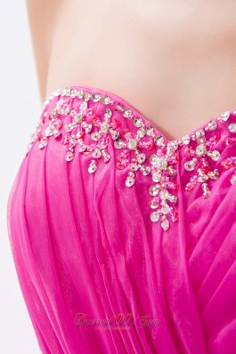 Fuchsia Prom Holiday Dress 2014 A-line Sweetheart Beading