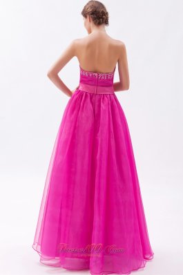 Fuchsia Prom Holiday Dress 2014 A-line Sweetheart Beading