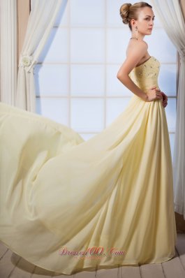 Light Yellow Beading Prom Dress for Homecoming