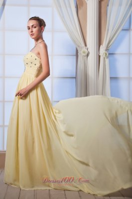 Light Yellow Beading Prom Dress for Homecoming