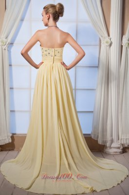 Light Yellow Beading Prom Dress for Homecoming