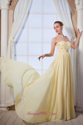 Light Yellow Beading Prom Dress for Homecoming