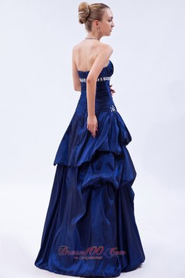 Elegant Royal Blue Prom Dress Beading Pick-ups