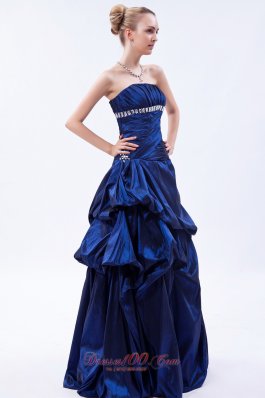 Elegant Royal Blue Prom Dress Beading Pick-ups