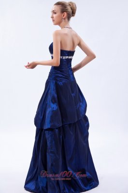 Elegant Royal Blue Prom Dress Beading Pick-ups