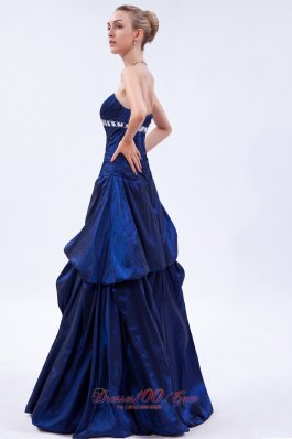 Elegant Royal Blue Prom Dress Beading Pick-ups