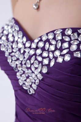 Purple Trumpet Prom Evening Dress Sweetheart Beading