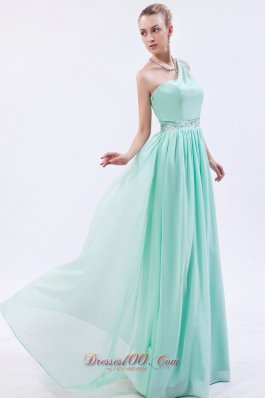 Apple Green Empire Homecoming Dress One Shoulder