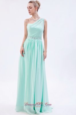 Apple Green Empire Homecoming Dress One Shoulder