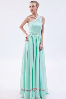 Apple Green Empire Homecoming Dress One Shoulder