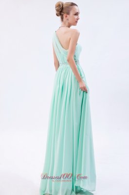 Apple Green Empire Homecoming Dress One Shoulder