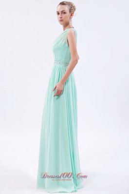 Apple Green Empire Homecoming Dress One Shoulder