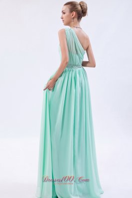 Apple Green Empire Homecoming Dress One Shoulder