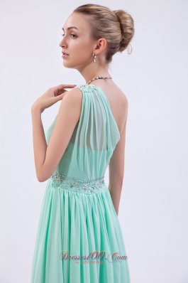 Apple Green Empire Homecoming Dress One Shoulder