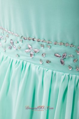 Apple Green Empire Homecoming Dress One Shoulder