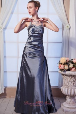 Gray Column Halter Dress for Homecoming Beading