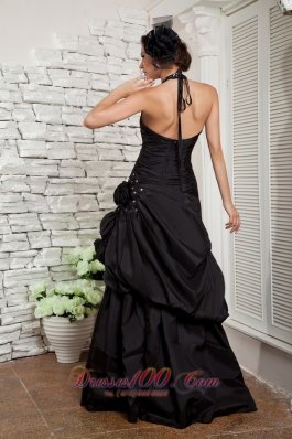 Little Black Dress for Prom Halter Flowers