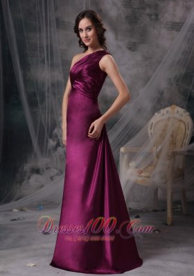 Dark Purple One Shoulder Mother Dress for Bridal