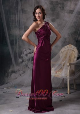 Dark Purple One Shoulder Mother Dress for Bridal