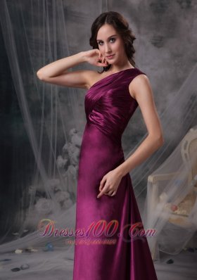 Dark Purple One Shoulder Mother Dress for Bridal