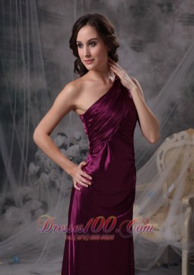 Dark Purple One Shoulder Mother Dress for Bridal