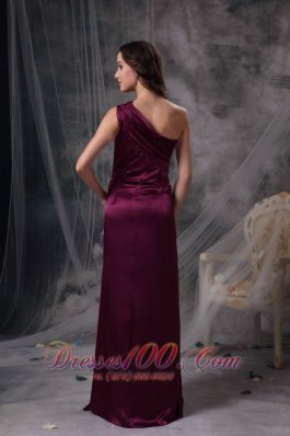 Dark Purple One Shoulder Mother Dress for Bridal