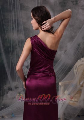 Dark Purple One Shoulder Mother Dress for Bridal