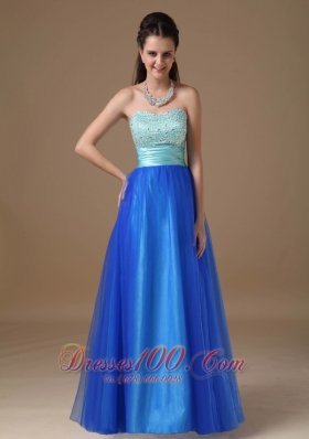 Apple Green and Royal Blue Beading Dress for Prom