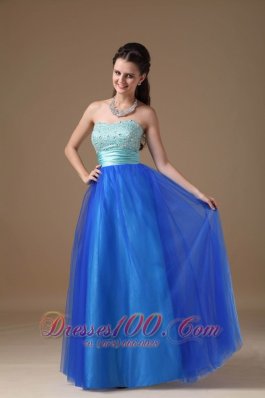 Apple Green and Royal Blue Beading Dress for Prom