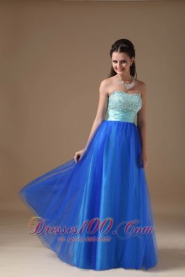 Apple Green and Royal Blue Beading Dress for Prom