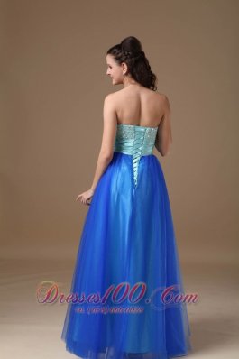 Apple Green and Royal Blue Beading Dress for Prom