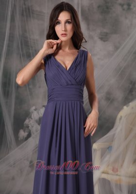 Cheap V-neck Bridesmaid Dress Empire Chiffon