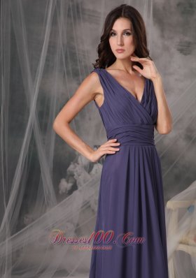 Cheap V-neck Bridesmaid Dress Empire Chiffon