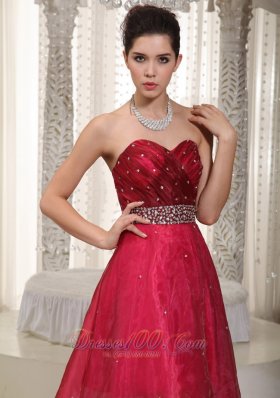 Pink and Wine Red Prom Dress High-low Beading