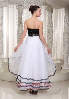 Black and White High-low Homecoming Dress Belt