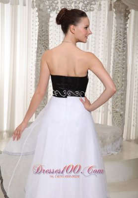 Black and White High-low Homecoming Dress Belt