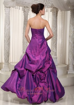 Eggplant purple Prom Dress High-low Zebra Pick-ups