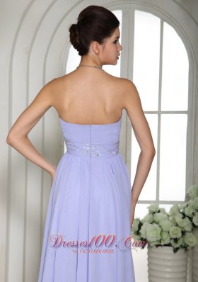 Customize Prom Dress Lilac Chiffon Beaded High-low