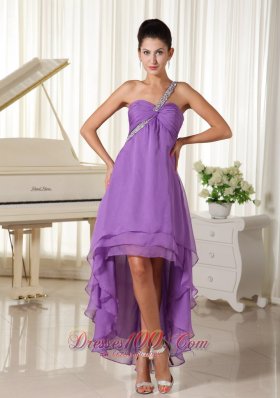 One Shoulder For 2013 High-low Prom Dress Beads
