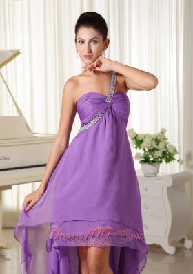 One Shoulder For 2013 High-low Prom Dress Beads